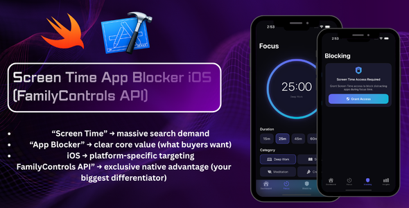 FocusGuard — Screen Time & App Blocker iOS App (SwiftUI, Screen Time API, StoreKit 2)