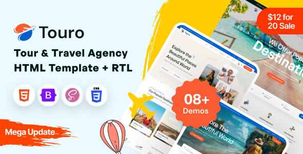 Touro - Travel & Tour Booking Agency Laravel Template