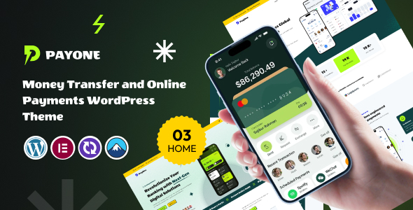PayOne – Money Transfer & Online Payments With Banking WordPress Theme