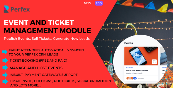 Event Management and Ticket Booking Module for Perfex