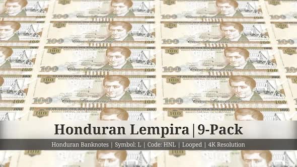 Honduran Lempira | Honduras Currency - 9 Pack | 4K Resolution | Looped