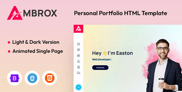 Ambrox - Personal Portfolio & Resume HTML Template