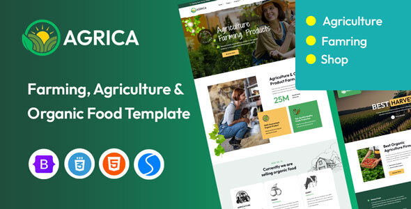 Agrica – Agriculture & Organic Farm HTML Template