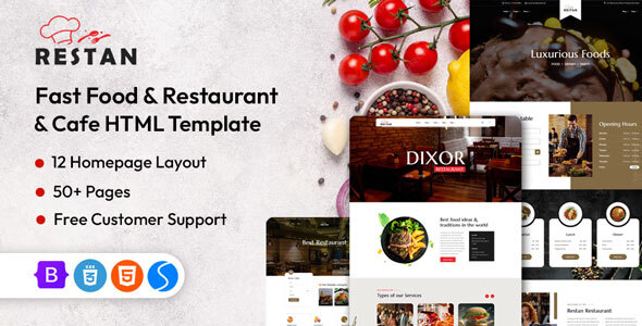 Restan - Fast Food & Restaurant HTML Template