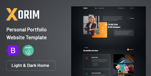 Xorim - Personal Portfolio & Resume HTML Template