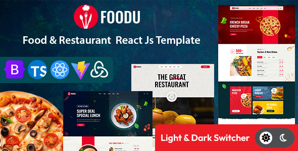 Foodu - Food & Restaurant React JS Template (React 19)