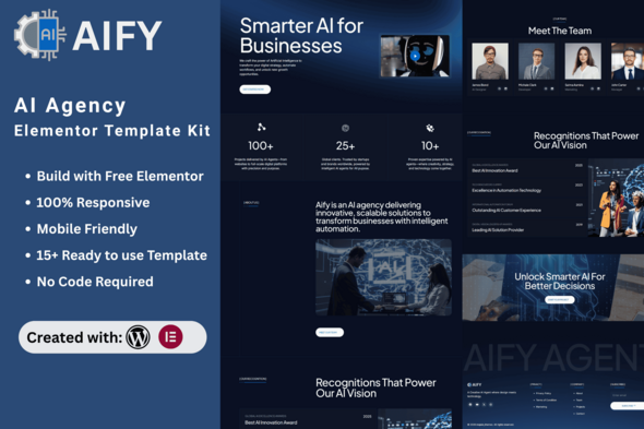 Aify - AI Agency Elementor Template Kit