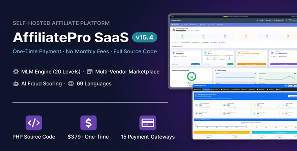 AffiliatePro SaaS — Affiliate Management System · MLM · Multi-Vendor Marketplace · AI Fraud Detectio