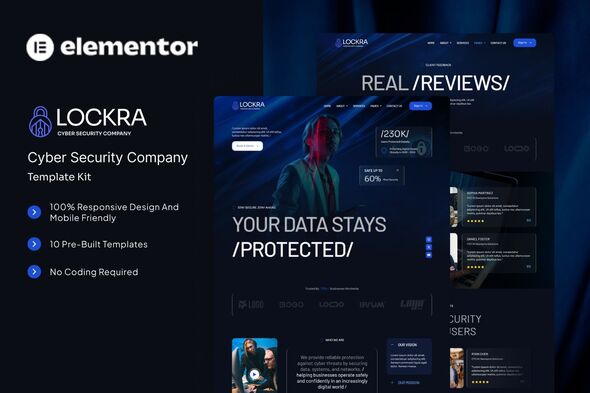 Lockra - Cyber Security Company Elementor Template Kit