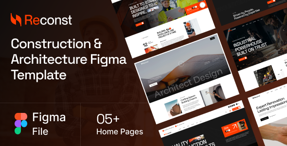 Reconst – Modern Construction & Architecture Business Figma Template