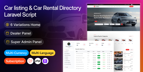Carbaz - Car listing & Car Rental Directory Laravel Script