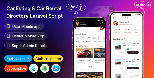 Carbaz - Car listing & Car Rental Directory Flutter App