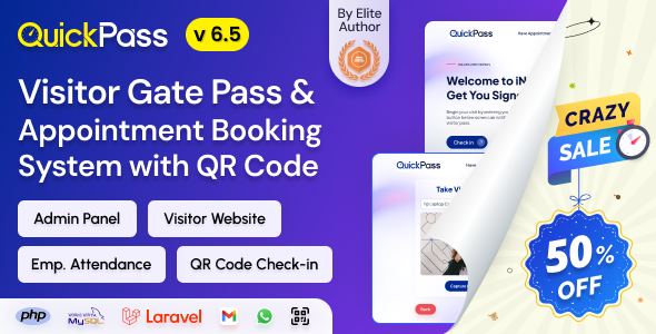 QuickPass - Appointment Booking & Visitor Gate Pass System With Qr Code