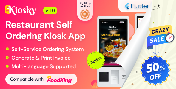 Kiosky – Restaurant Self Ordering Kiosk App for FoodKing