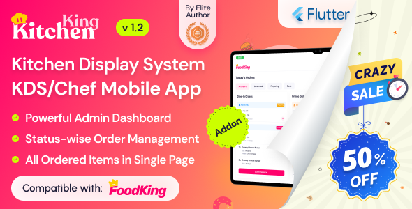 KitchenKing - Smart Restaurant Kitchen Display System (KDS) Mobile App