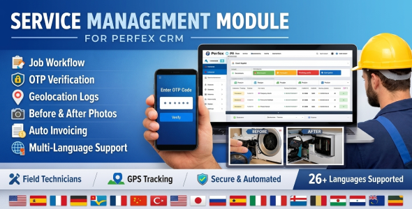 Service Management Module + Technician Mobile App for Perfex CRM