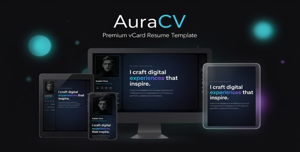 AuraCV - Premium vCard Resume HTML Template