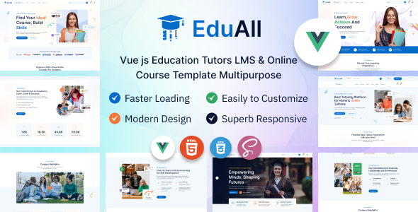 EduAll – Education Tutors LMS & Online Course Vue JS Template