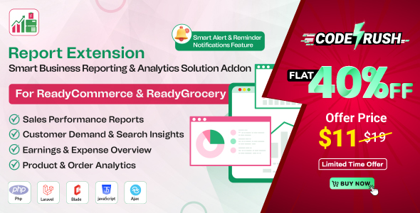 Report Extension – Business Reporting & Analytics Solution Addon for ReadyCommerce & ReadyGrocery