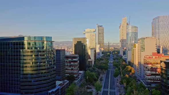 AEREAL SHOT OF The Angel of Independence, Mexico City