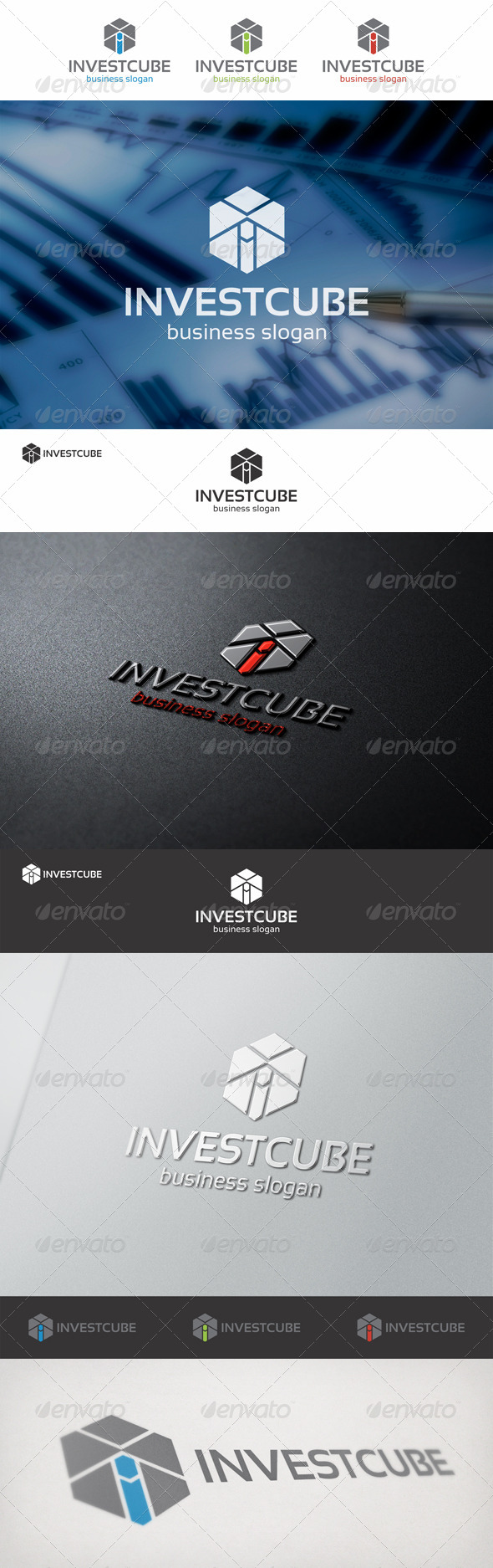 Invest Cube Logo Template