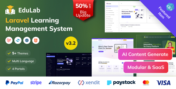 Edulab LMS - Laravel Learning Management System with Tailwind CSS