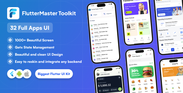 Flutter Master Toolkit - The Biggest Flutter UI Kit with AI Modules