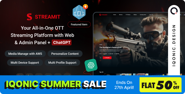 Streamit Laravel - OTT, Movies & Live Video Streaming Platform