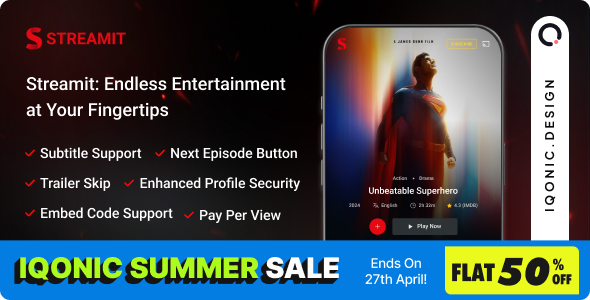 Streamit - OTT Live Video Streaming App Built with Flutter