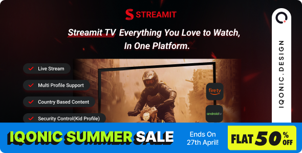 Streamit - OTT TV App for Video Streaming Built with Flutter
