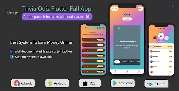 QuizNP Trivia Quiz Flutter App