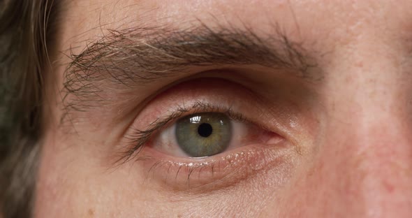 Close up of a Caucasian man eye