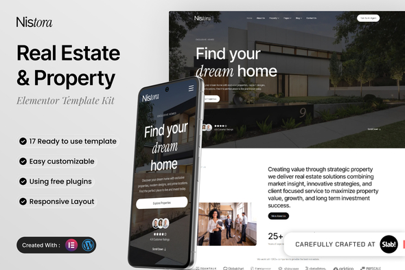 Nistora - Real Estate & Property Elementor Template Kit