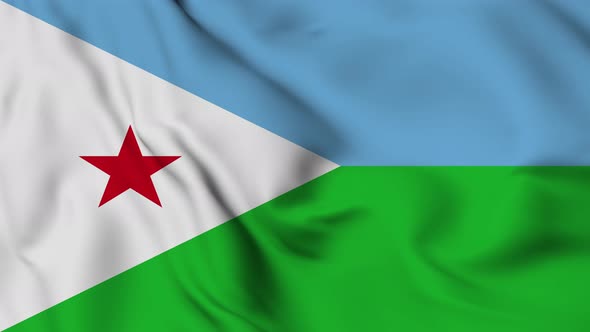 Djibouti flag seamless waving animation alt