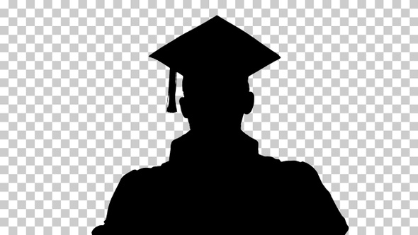 Silhouette Graduation student, Alpha Channel