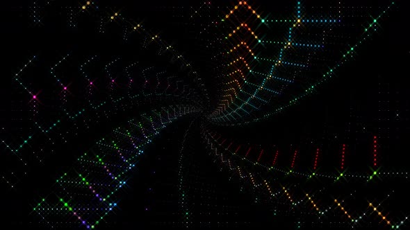 3D Abstract shining bright lines set wave, colorful, black background