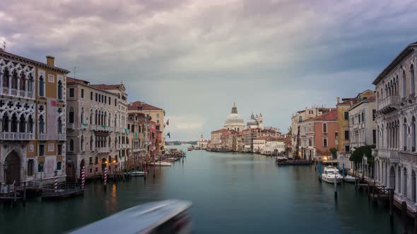 Time Lapse of Venice Grand Canal Skyline in Italy