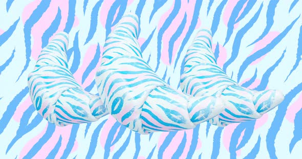 Creative animal print croissant animation. 