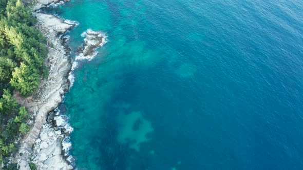 Drone Footage of Beautiful Turquoise Sea Water