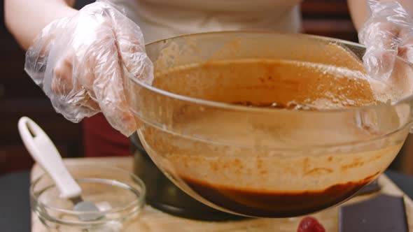 Pour the Chocolate Cake Ingredients Into the Baking Dish