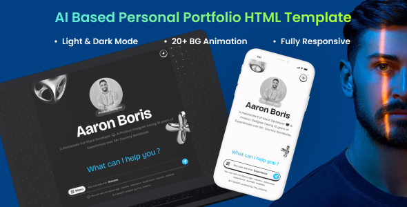 AI Personal Portfolio HTML Template - FolioGPT
