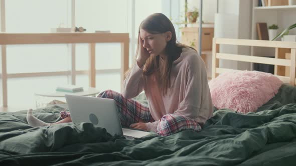 Stressed Nervous Woman Looking at Laptop Screen Mental Stress Digital Detox