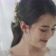 Slow Motion Beautiful Young Asian Bride Fitting Wedding Dress Front Of The Mirror. Bridal concept - VideoHive Item for Sale