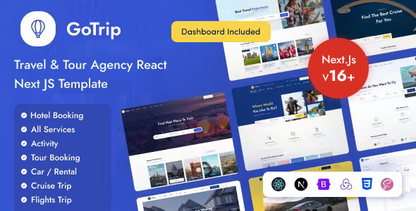 GoTrip - Travel & Tour Agency React NextJs Template