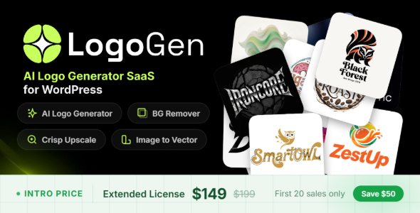 LogoGenAI – AI Logo Generator SaaS (WordPress)