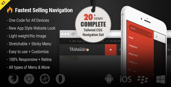 WebSlide - Tailwind Mega Menu, Tailwind CSS Megamenu Responsive