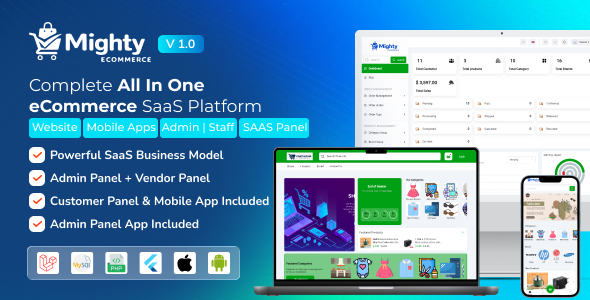 Mighty eCommerce – Multi-Tenant SaaS eCommerce Builder with Subscription, POS & Inventory