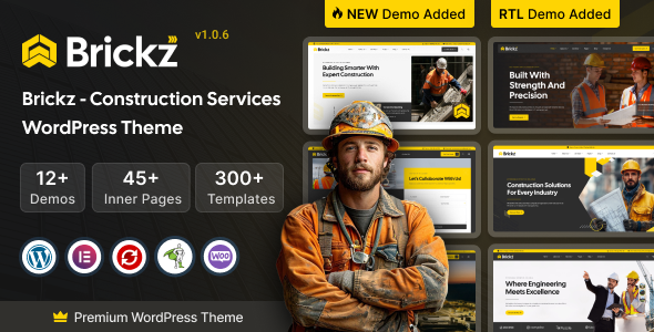 Brickz – Construction WordPress Theme
