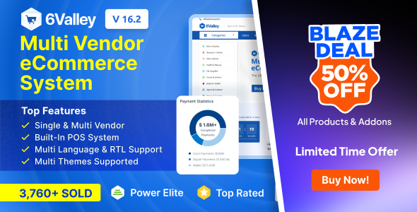 6Valley Multi-Vendor eCommerce CMS - Complete eCommerce Mobile App, Website, Seller and Admin Panel