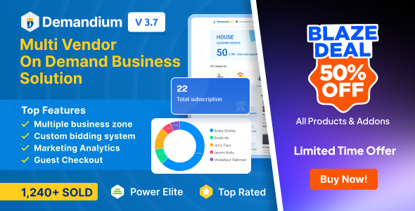 Demandium - Multi Provider On Demand, Handyman, Home service App with admin panel